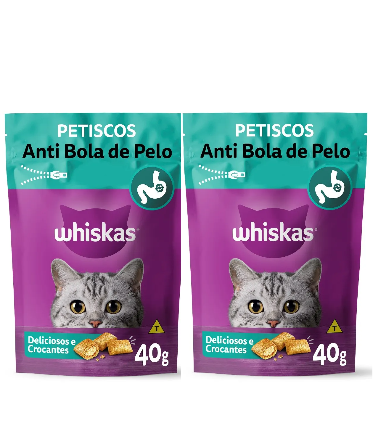 Whiskas Petiscos Anti Bola de Pelo (2x40g)